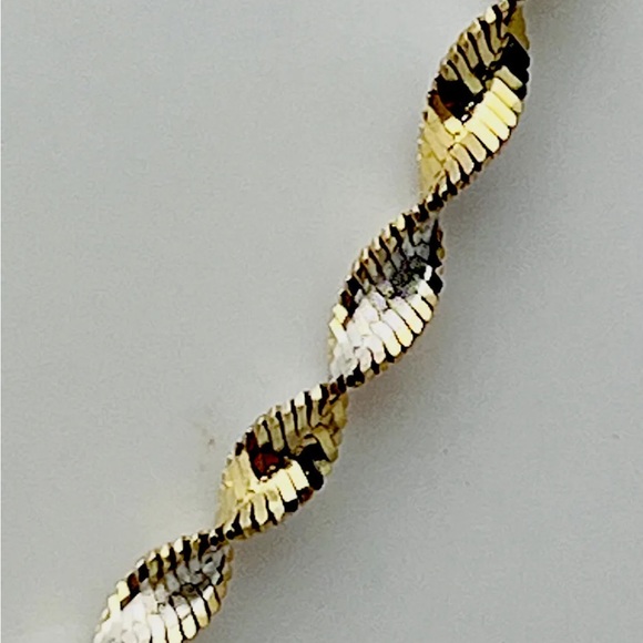 NEW w/ box 18” Danecraft twisted 2 tone necklace ITALY 925/ 24K -beautiful - Picture 5 of 7